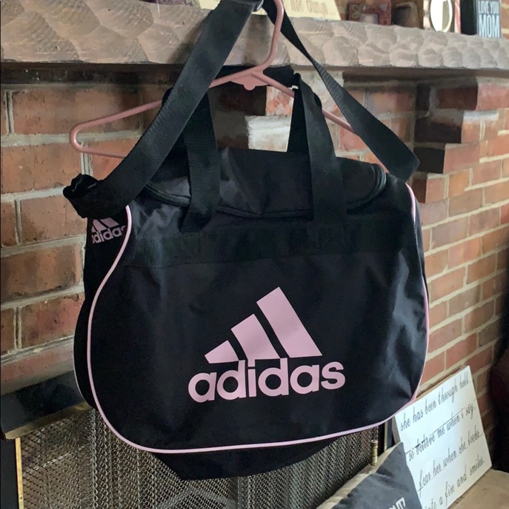 Black and Pink Adidas Gym Bag
